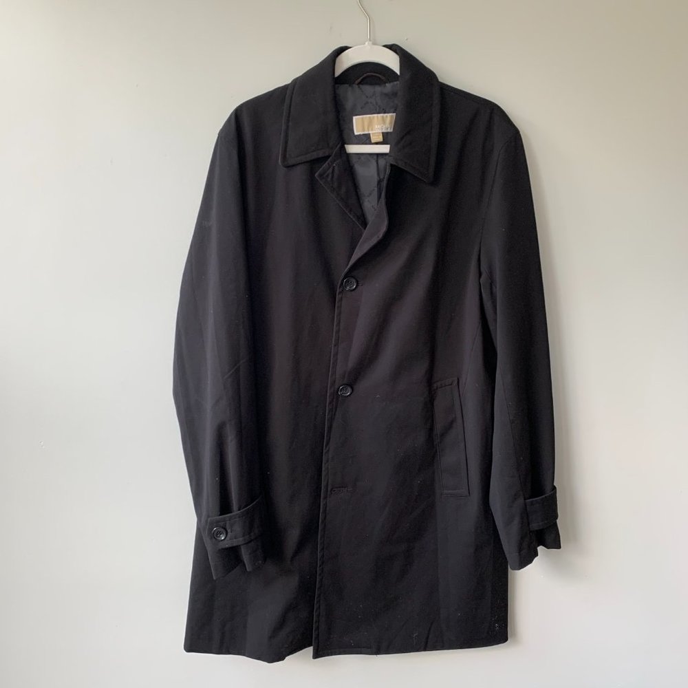 Michael Kors Men's 38r Rain Coat Macintosh Black